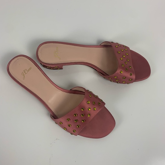 J. Crew Florence Satin Jeweled Mules size 10 - Picture 3 of 8